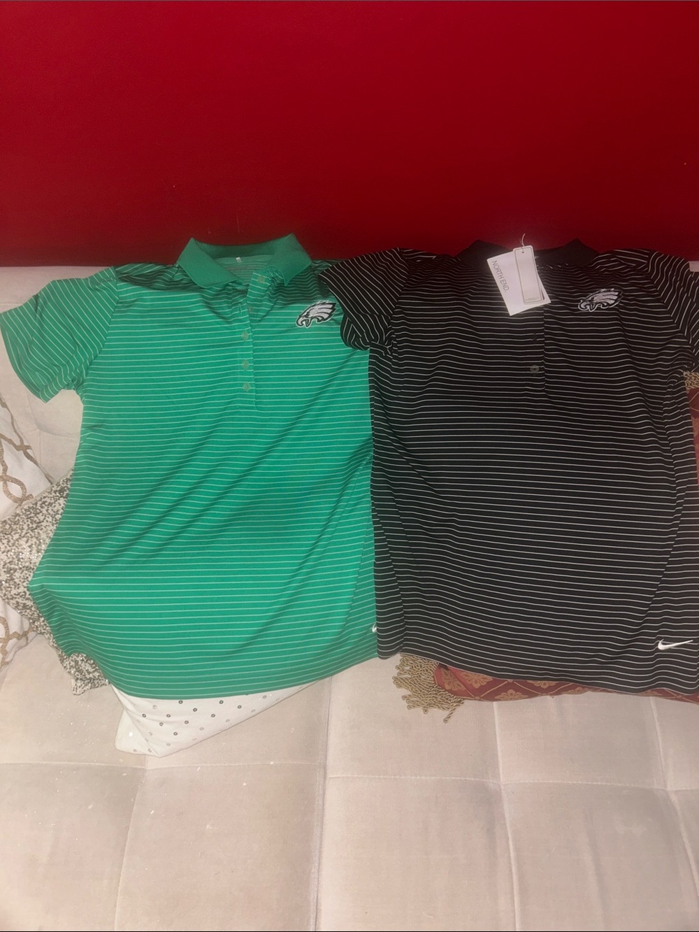 Nike golf Eagles Striped Polo Shirt - Green and Black